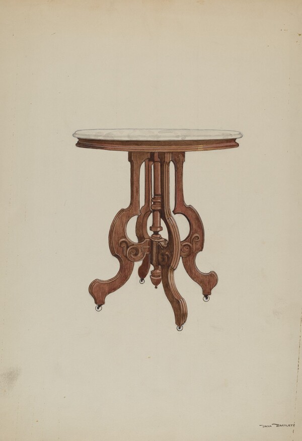Center Table, with Marble Top