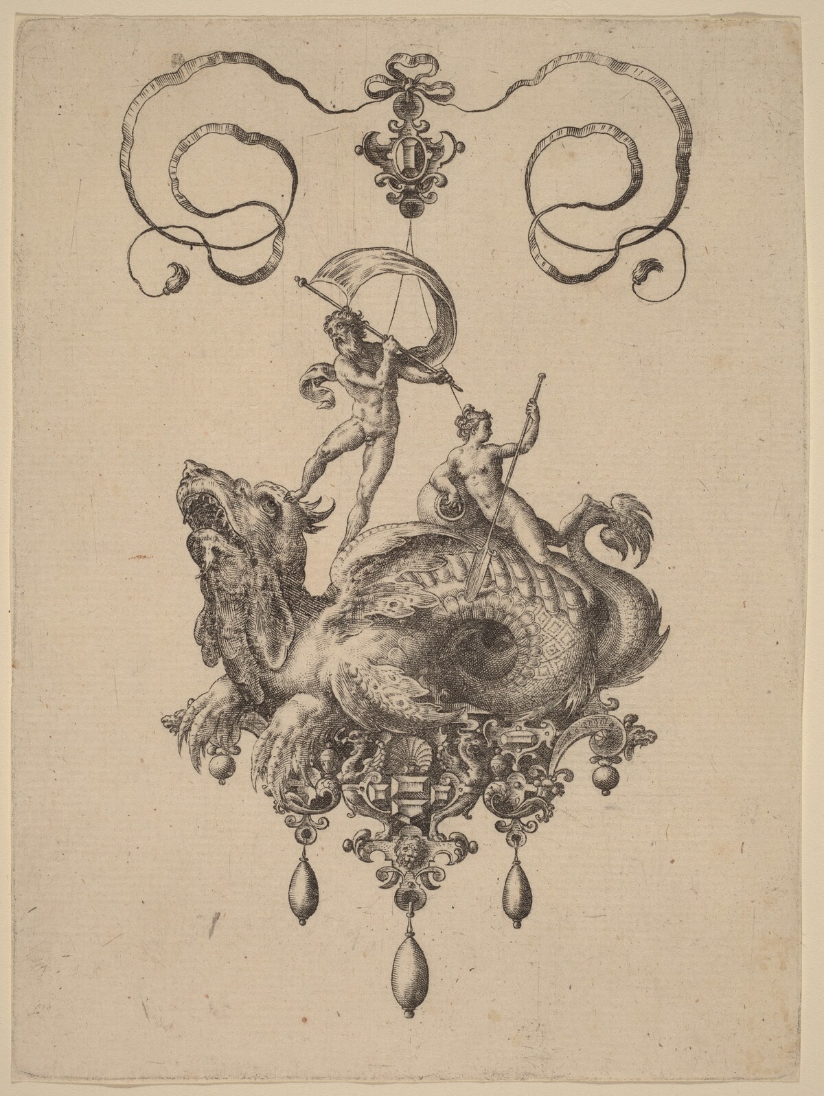 Design for a Pendant with a Sea-Monster Carrying Thetis and a Man with a Sail