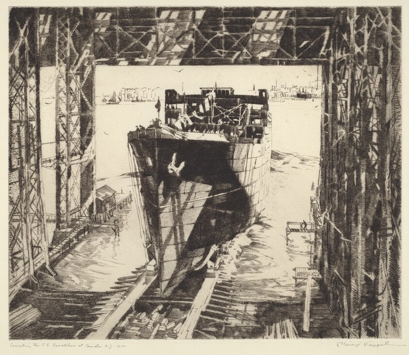 Launching the S.S. Excalibur at Camden, New Jersey