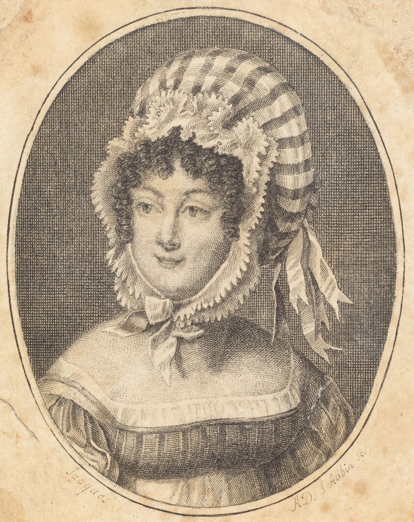 Head of a Woman Wearing a Striped Bonnet