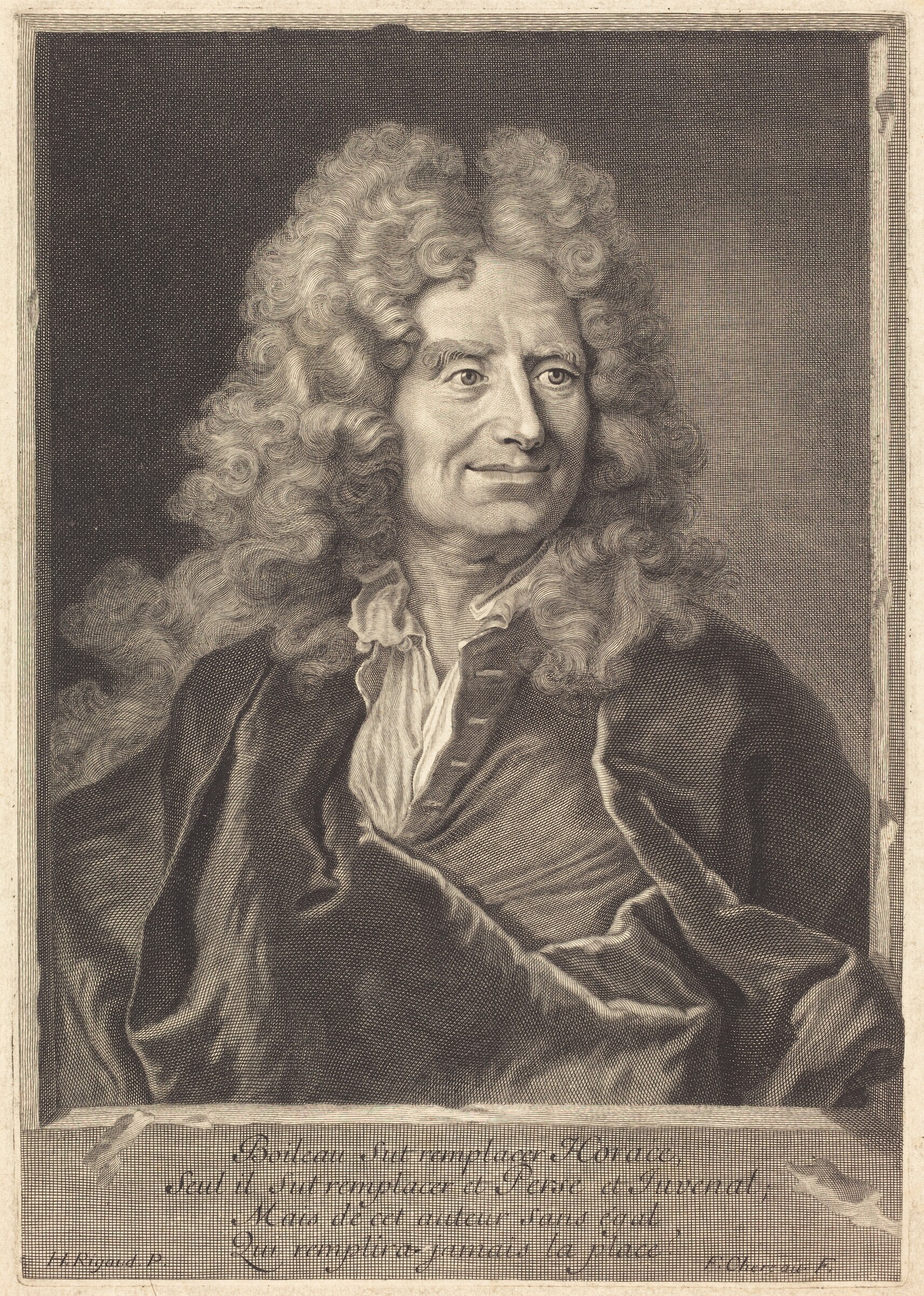 Nicholas Boileau, François Chereau I after Hyacinthe Rigaud