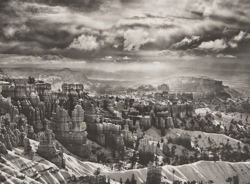 Bryce Canyon National Park during a snowstorm. Utah. USA.