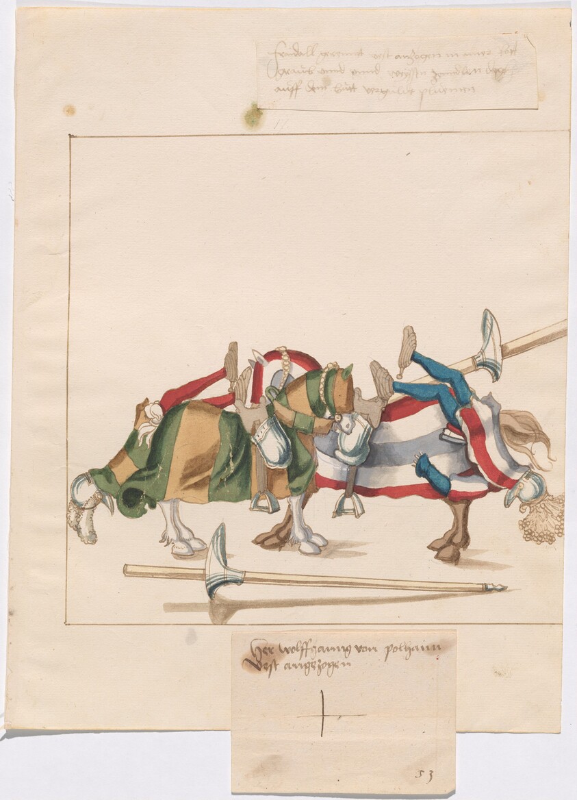 Mock Joust of War with Fixed Shields