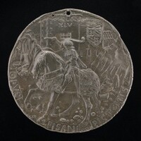 Sigismondo on a Charger before a Fortress [reverse], Pisanello, 1445