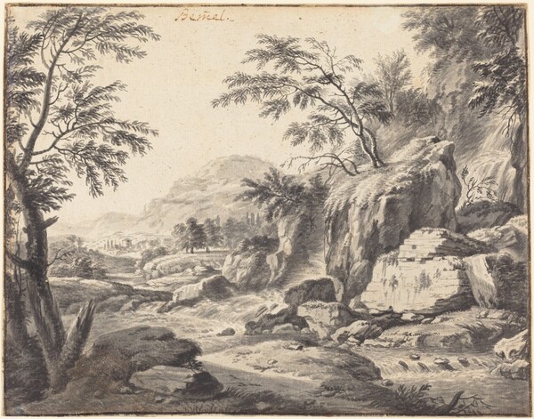 Classical Landscape with a Waterfall