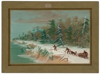 Returning to Fort Frontenac by Sled. February 1679, George Catlin, 1847/1848