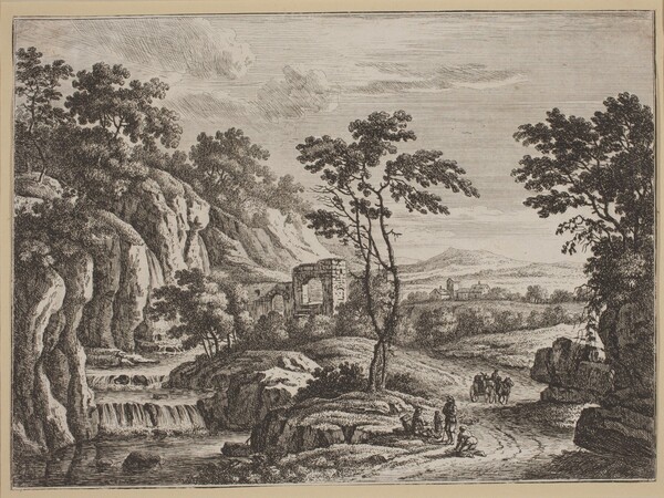 Landscape with Ruins and a Waterfall