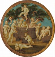 Putti with a Wine Press, Attributed to Mariotto Albertinelli, c. 1500