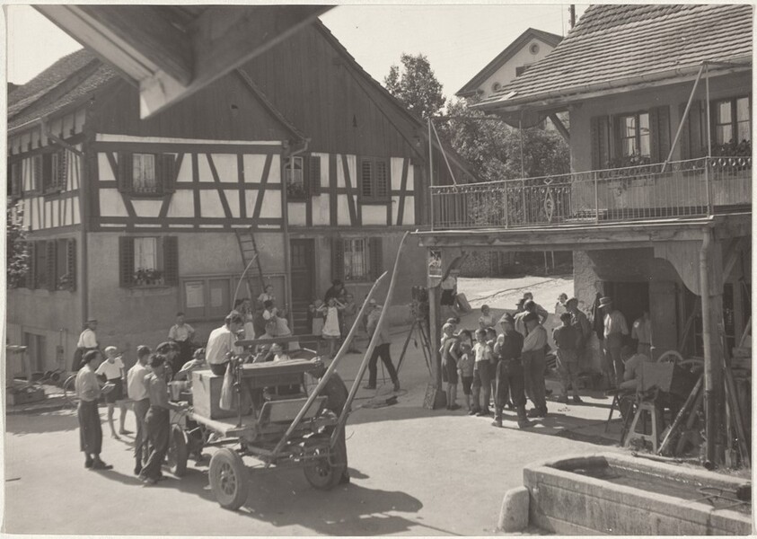 Village scene--Filming "Steibruch"