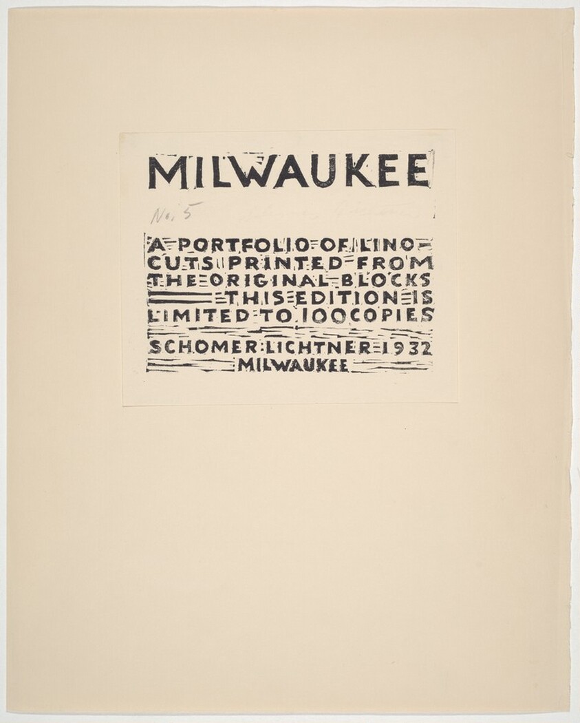Frontispiece for Milwaukee Portfolio of Lino-cuts