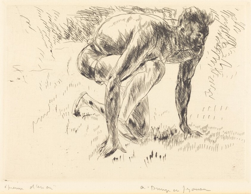 Start of 100 Meter Race (Le Depart des 100 metres)