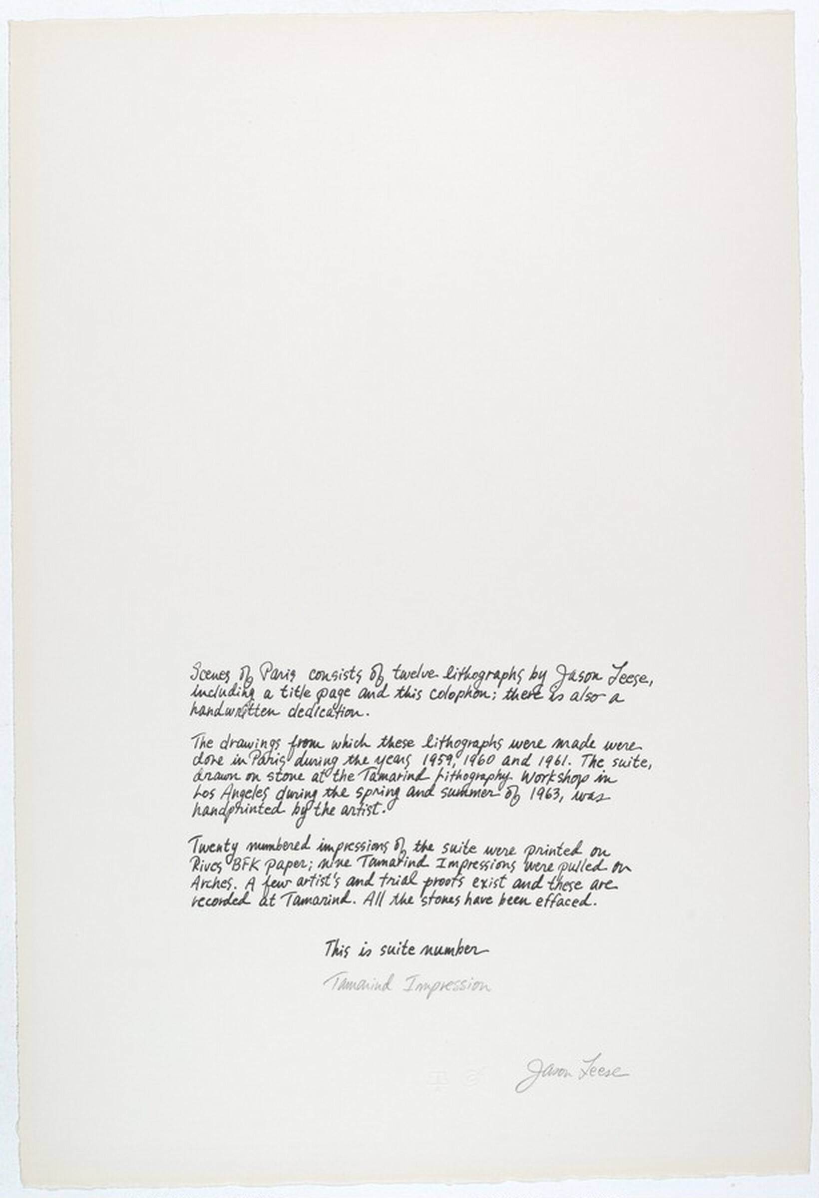 Colophon, Jason Leese, 1963