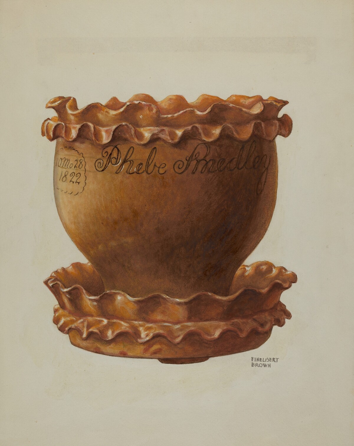 Pa. German Flower Pot and Saucer