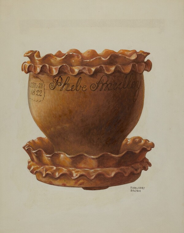 Pa. German Flower Pot and Saucer