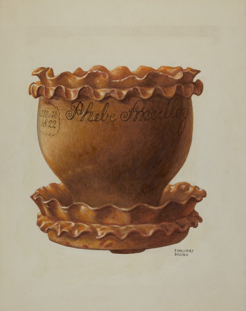 Pa. German Flower Pot and Saucer