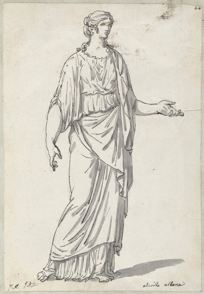 Classical Sculpture of a Woman with an Outstretched Arm