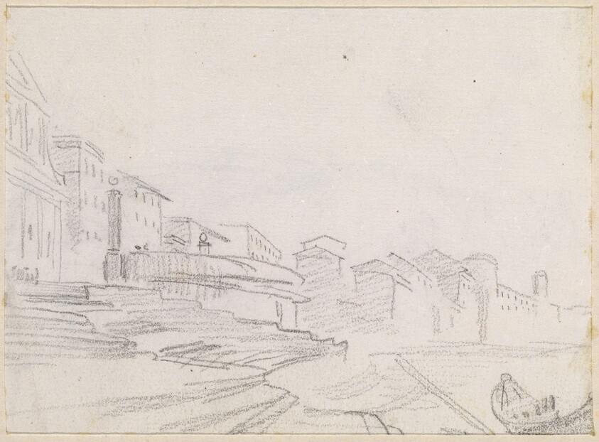 Buildings along a Riverside [verso]