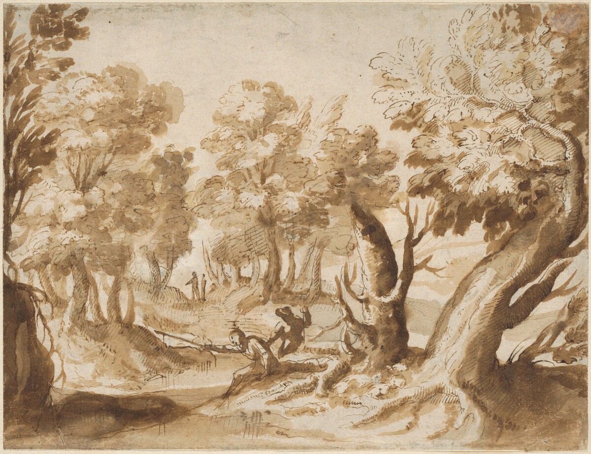 Two Figures Fishing in a Landscape