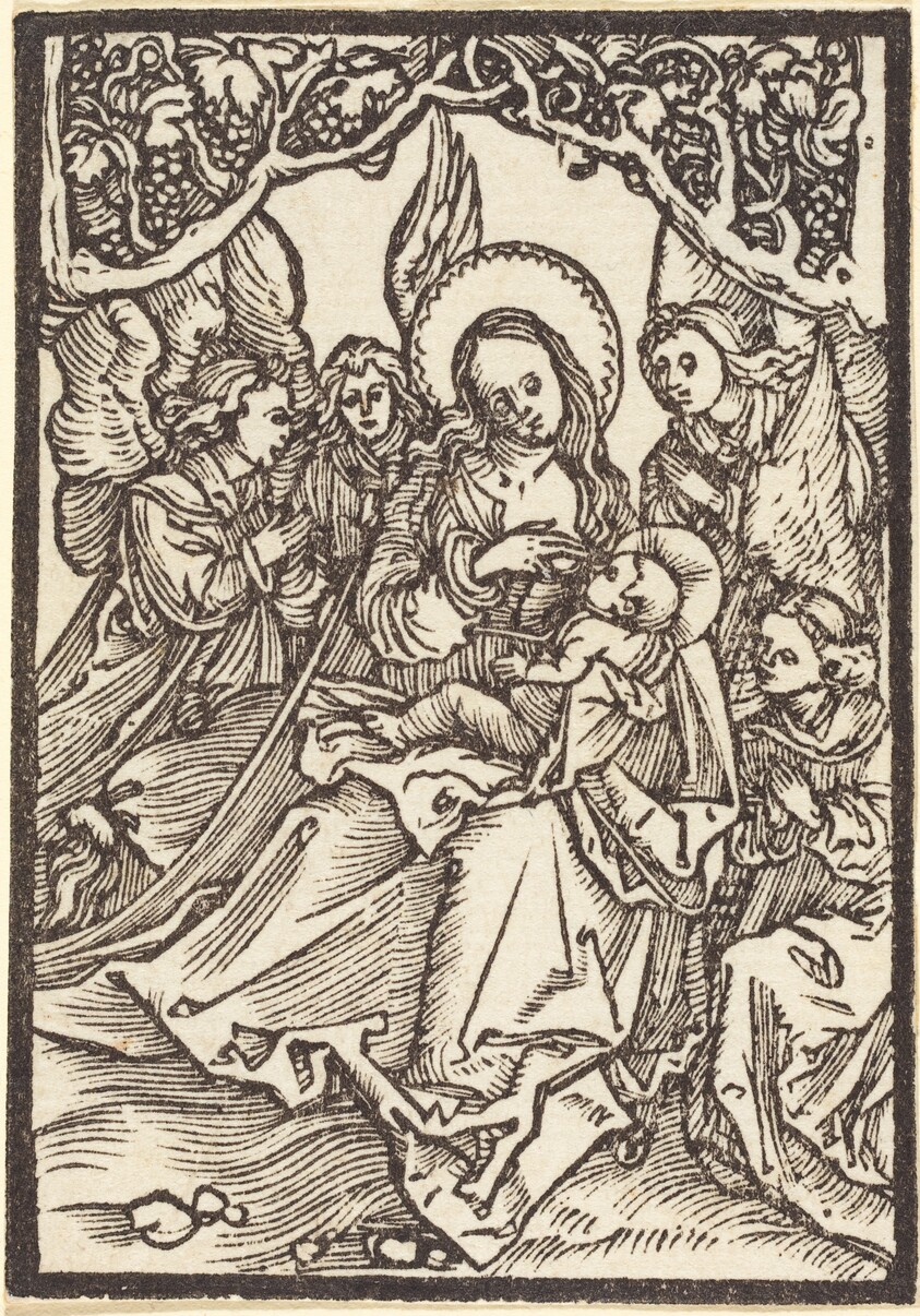 The Virgin Nursing the Christ Child  with Four Angels