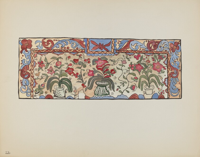 Plate 23: Painting on Buckskin, Laguna: From Portfolio "Spanish Colonial Designs of New Mexico"