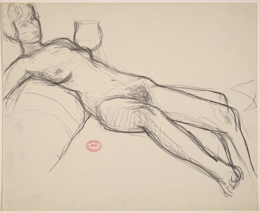 Untitled [female nude reclining on sofa]