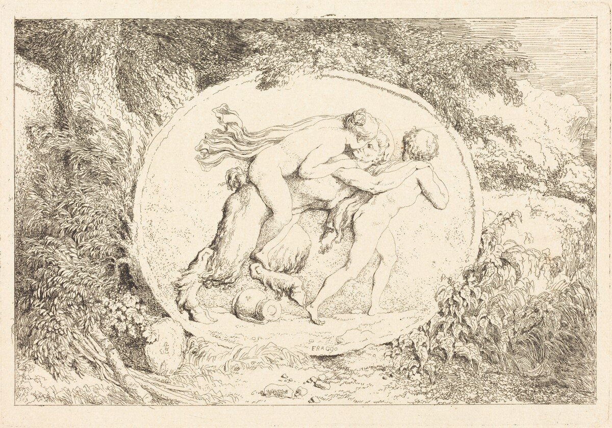 Nymph Astride a Satyr (Jeune fille a califourchon sur un satyre)
