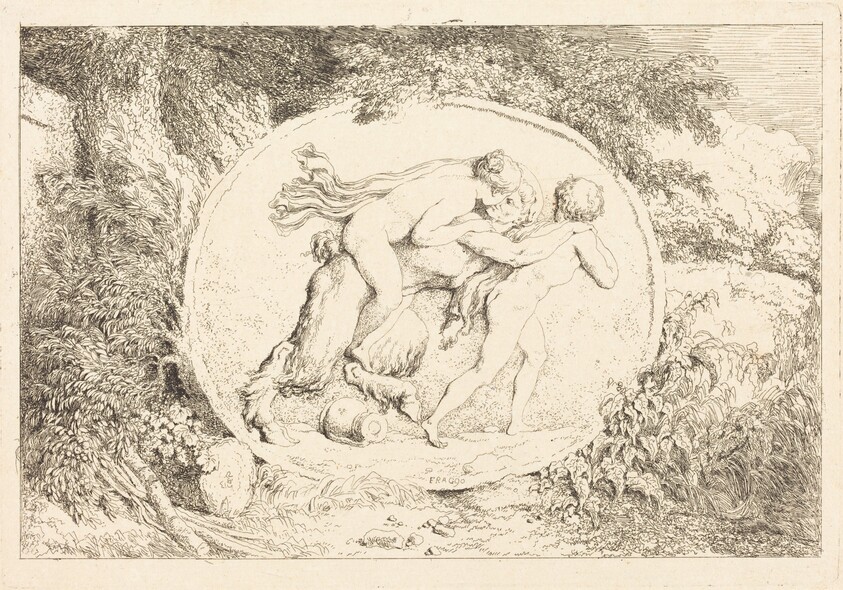 Nymph Astride a Satyr (Jeune fille a califourchon sur un satyre)