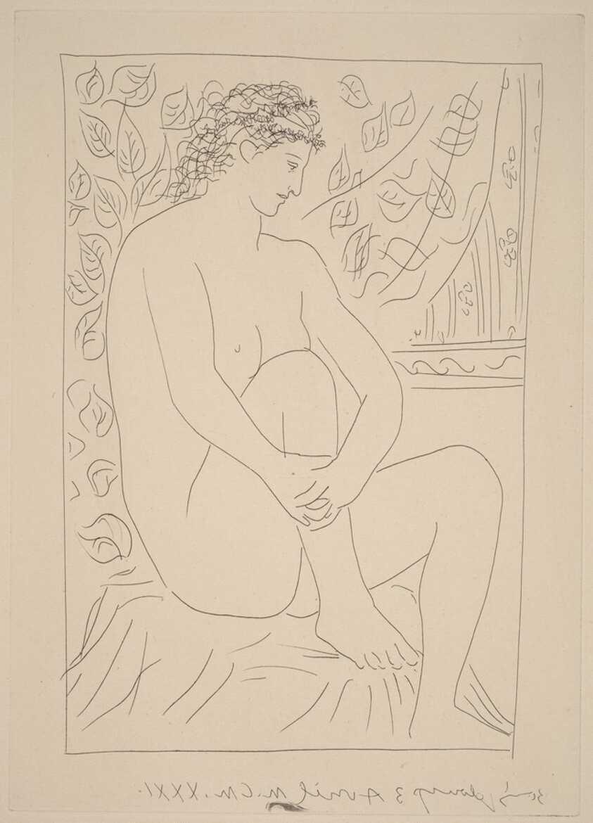 Nude Seated before a Curtain (Femme nue assise devant un rideau)