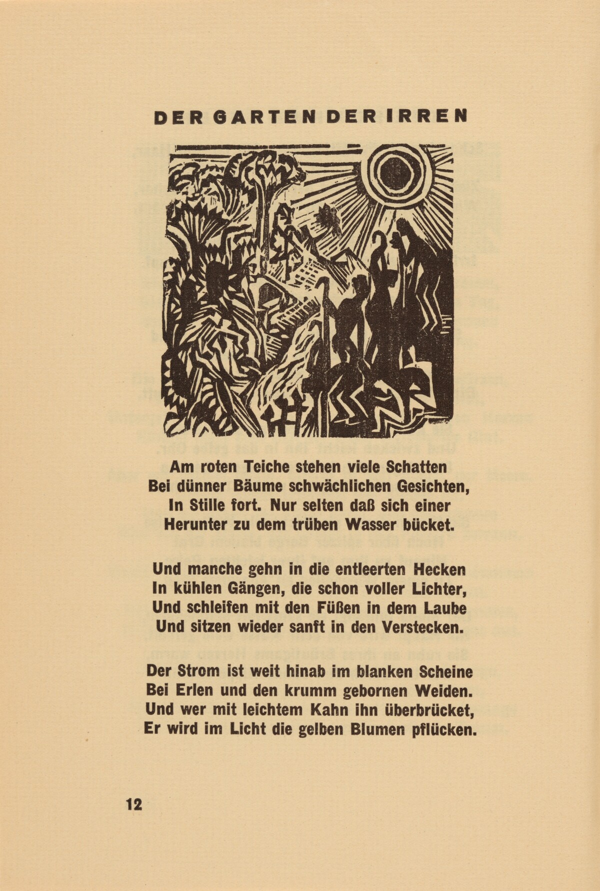 Der Garten der Irren (The Garden of the Mad) (headpiece, page 12) from Georg Heym: Umbra Vitae (Georg Heym: The Shadow of Life)