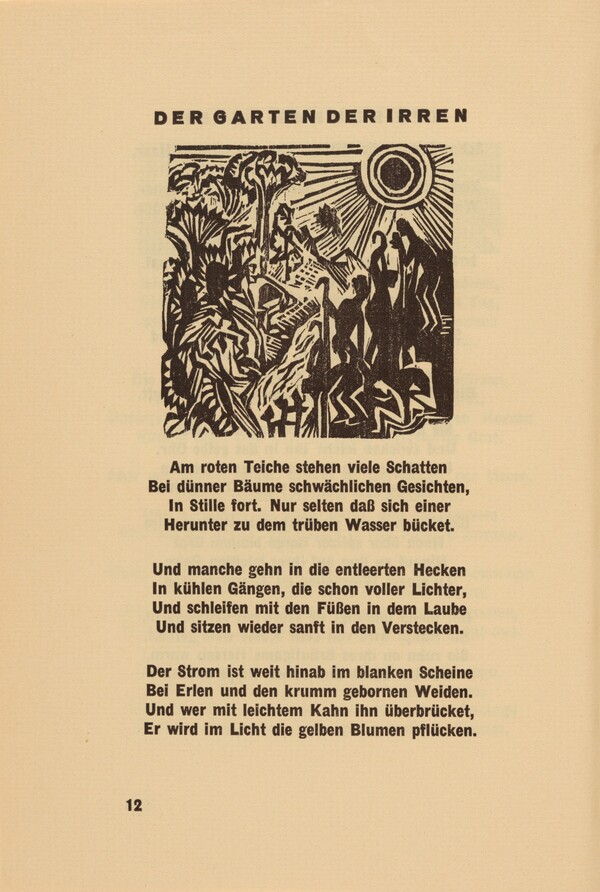 Der Garten der Irren (The Garden of the Mad) (headpiece, page 12) from Georg Heym: Umbra Vitae (Georg Heym: The Shadow of Life)