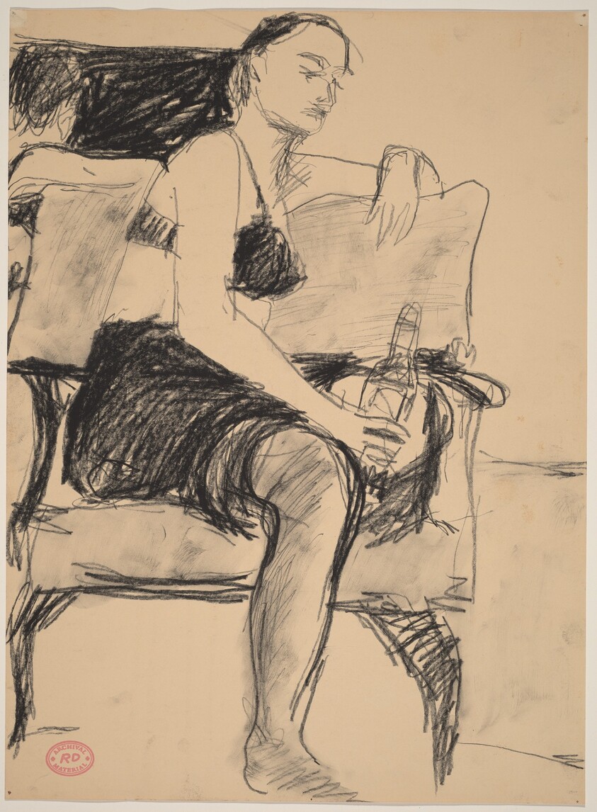 Untitled [seated woman with bottle]