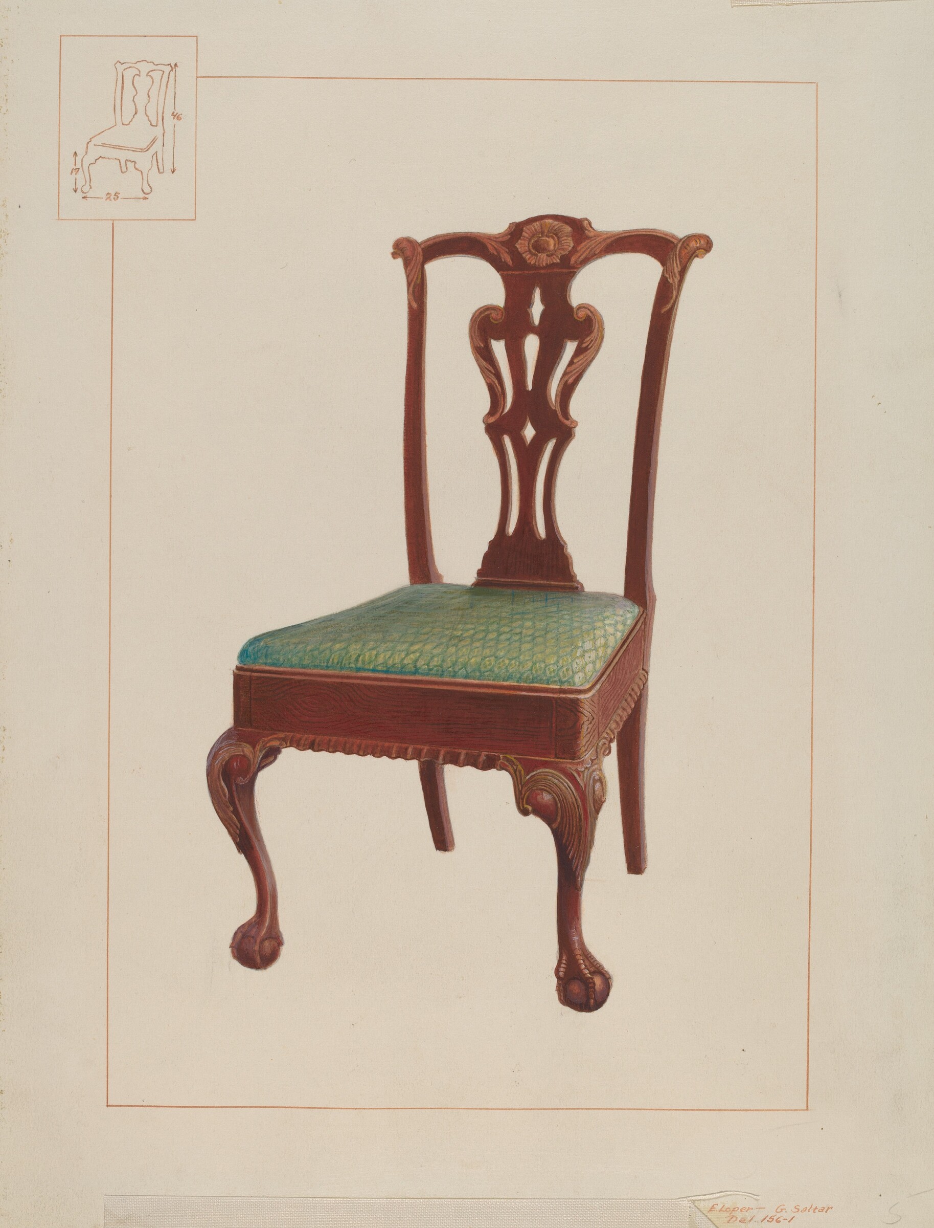Mahogany Chair, Edward L. Loper, 1937