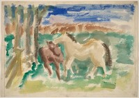 Horses in a Landscape, Mark Rothko, c. 1929