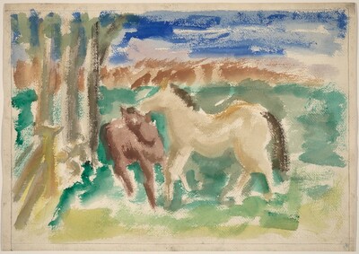 Horses in a Landscape, Mark Rothko, c. 1929