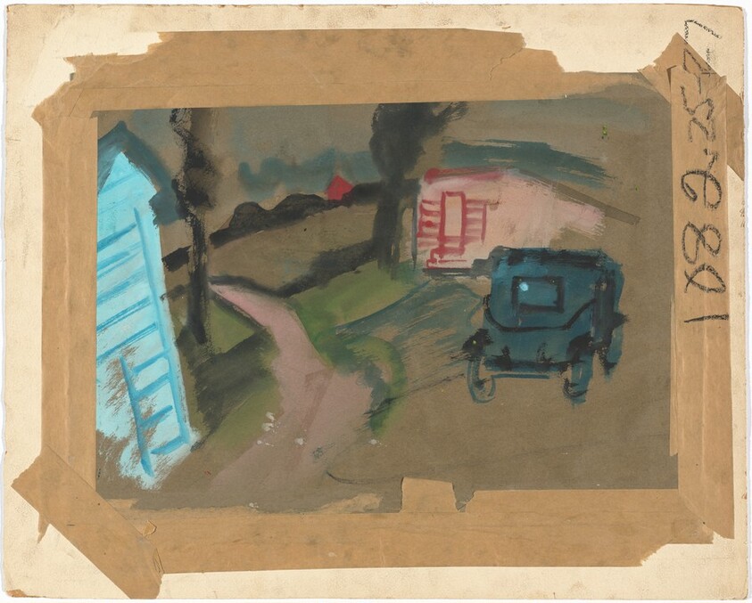 Neighborhood Scene [verso]