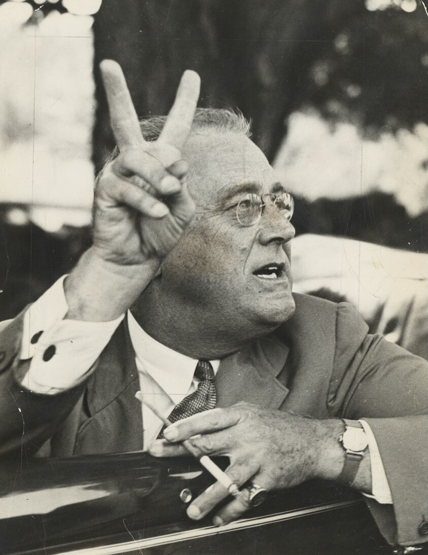 Title from caption on object: “Roosevelt Seldom Showed Worry...”