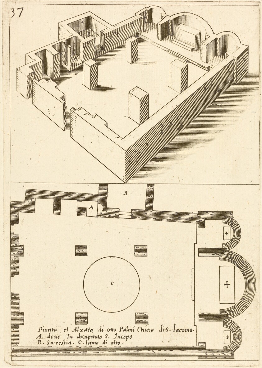 Plan and Elevation of the Church of S. Iacoma