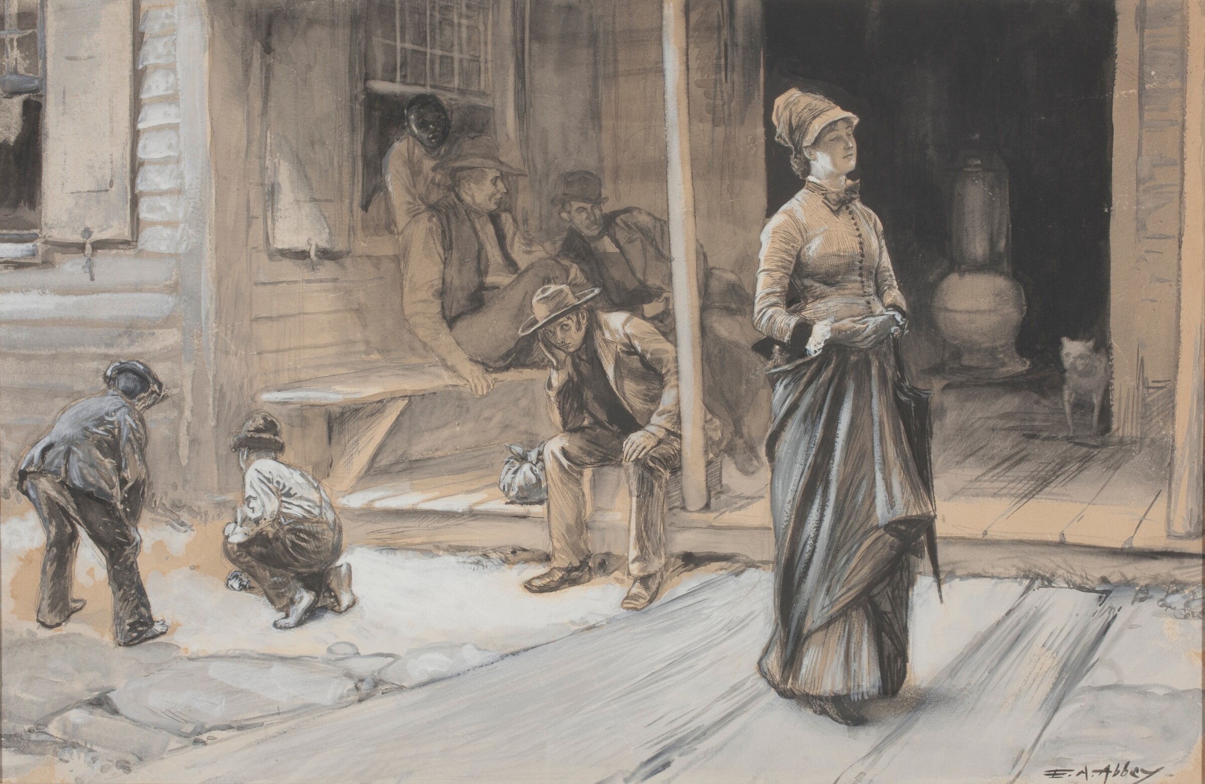 With Pride Upon Her Brow, Edwin Austin Abbey, c. 1878