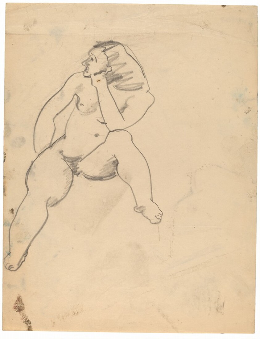 Seated Nude Facing Front, Head Turned to the Left