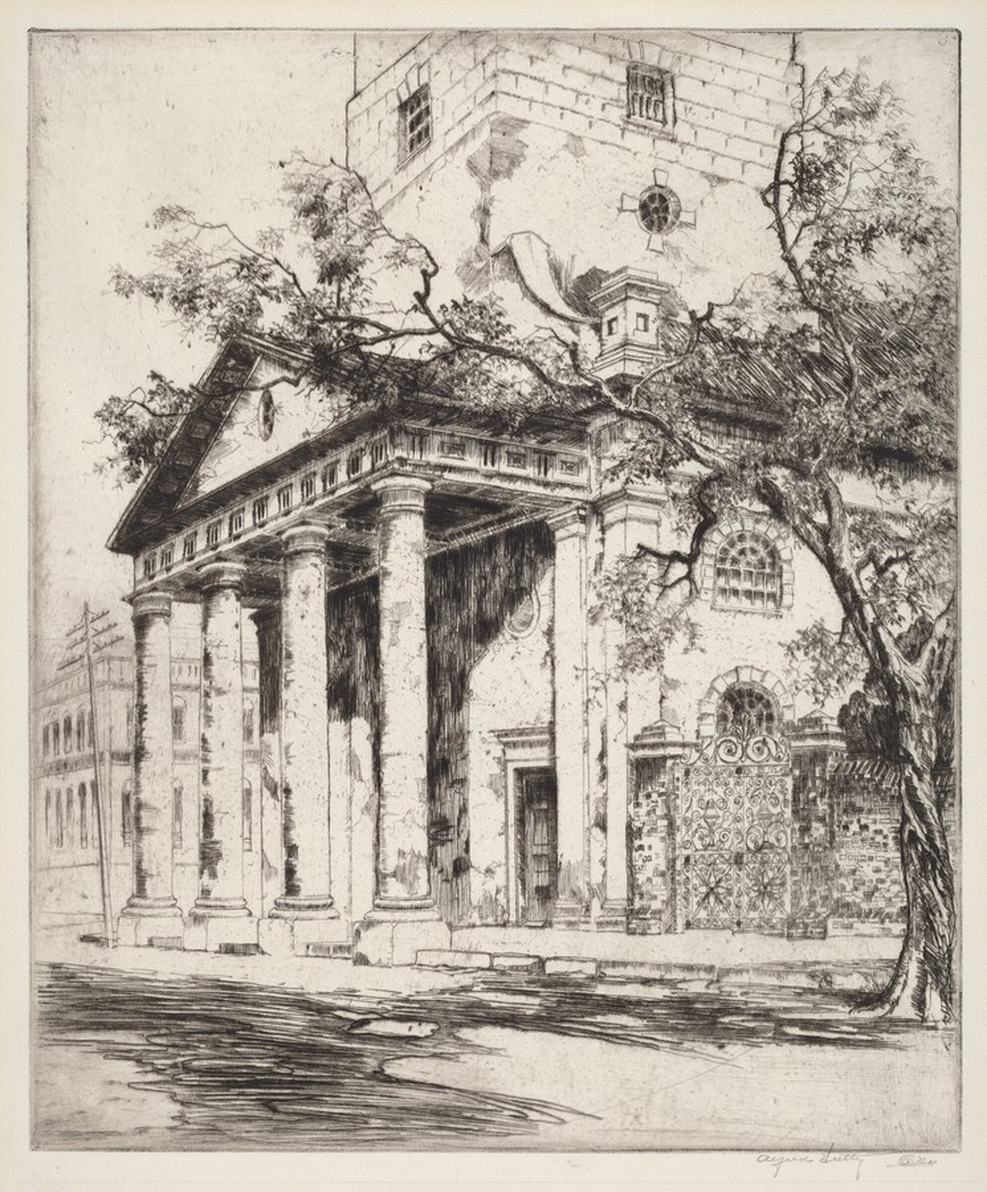 Old St. Michael's, Charleston, Alfred Hutty, 1928