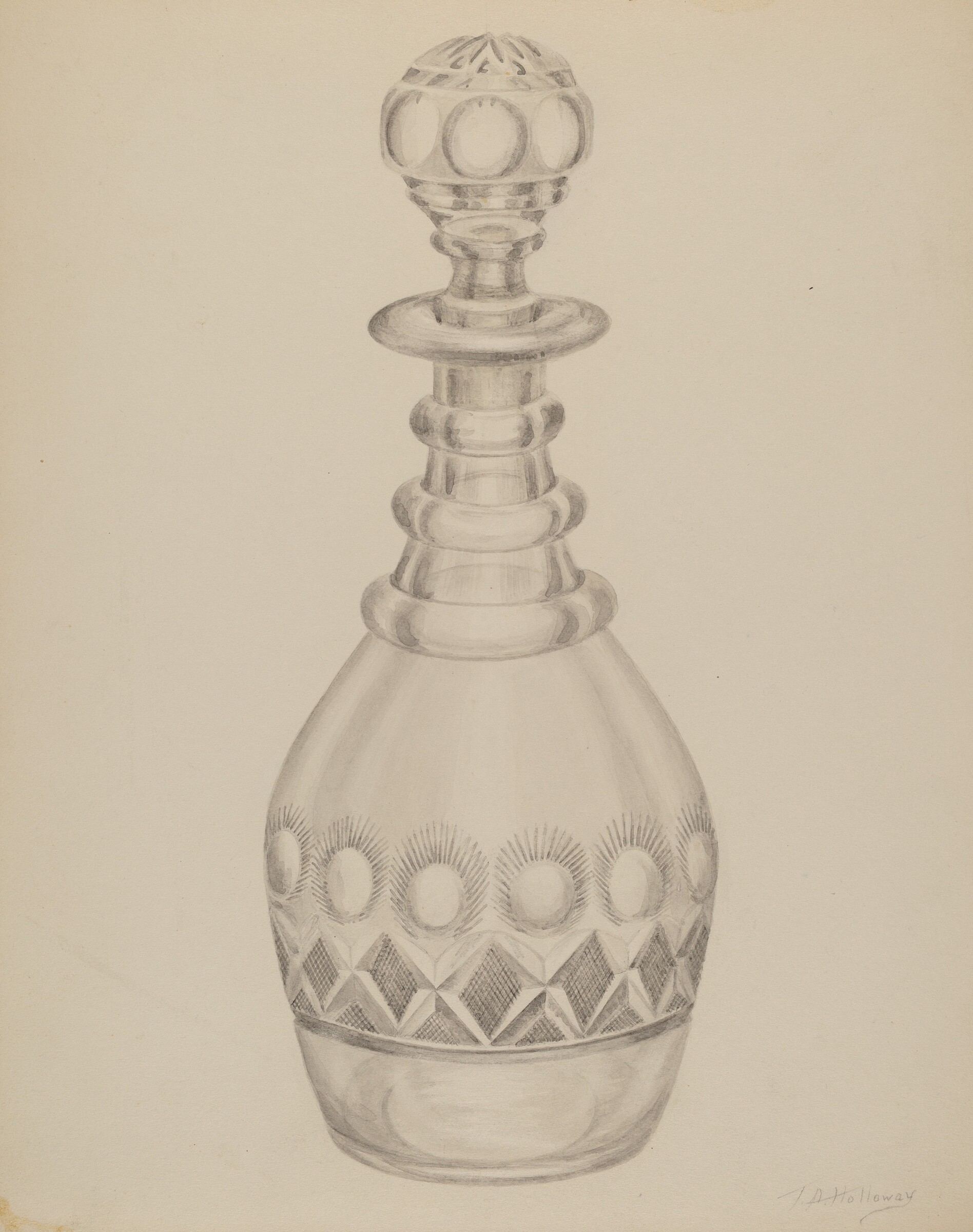Decanter, Thomas Holloway, c. 1937