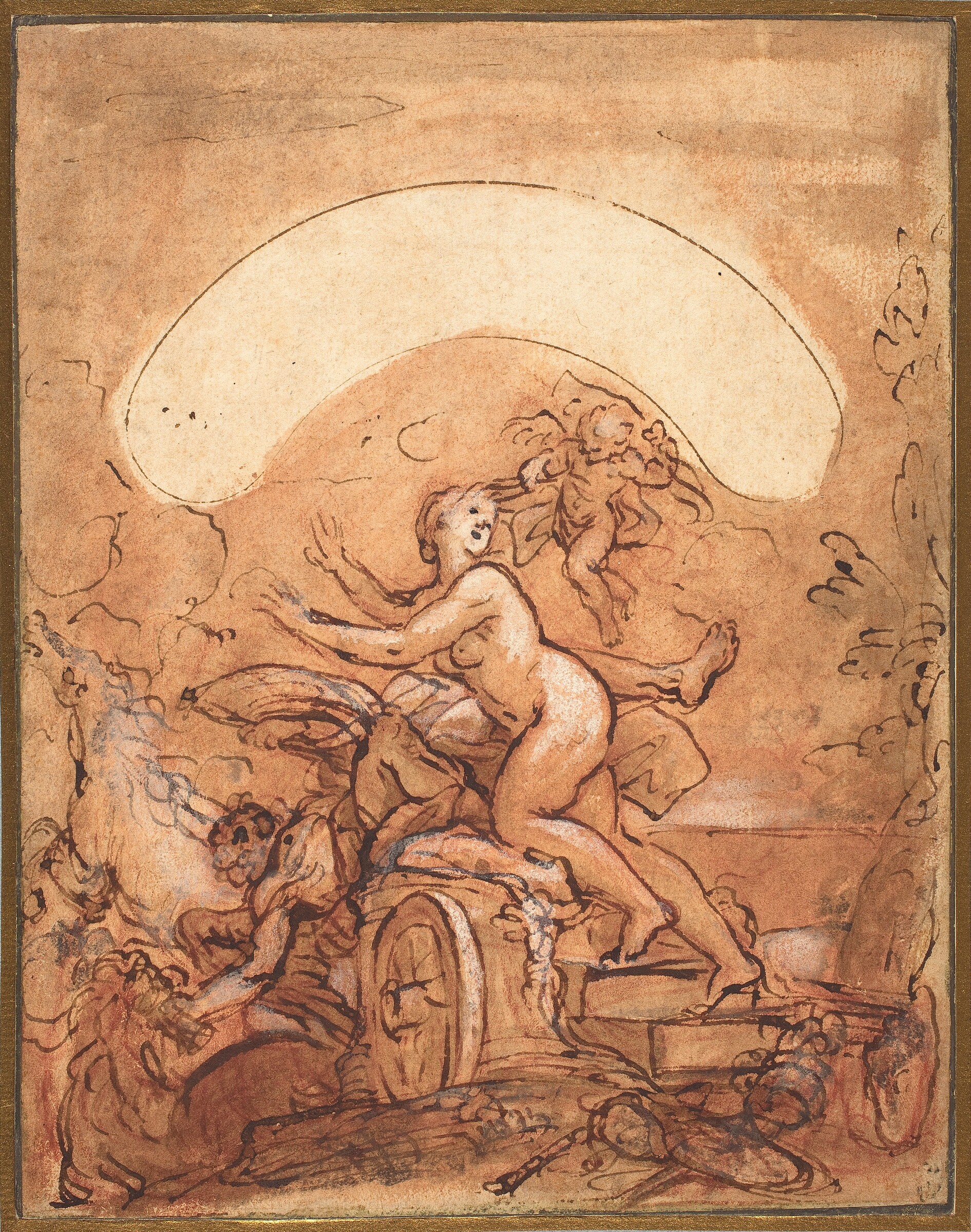 Aurora's Tryst with Time Interrupted, Giuseppe Passeri, c. 1700