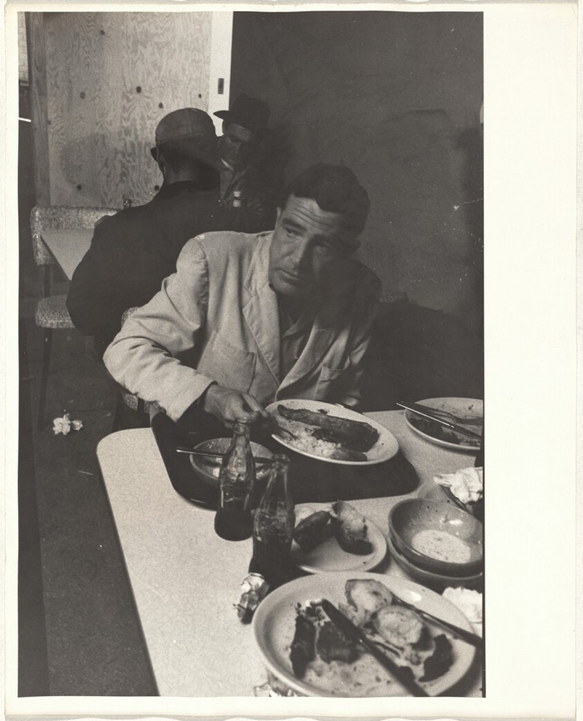 Man in cafeteria--San Francisco
