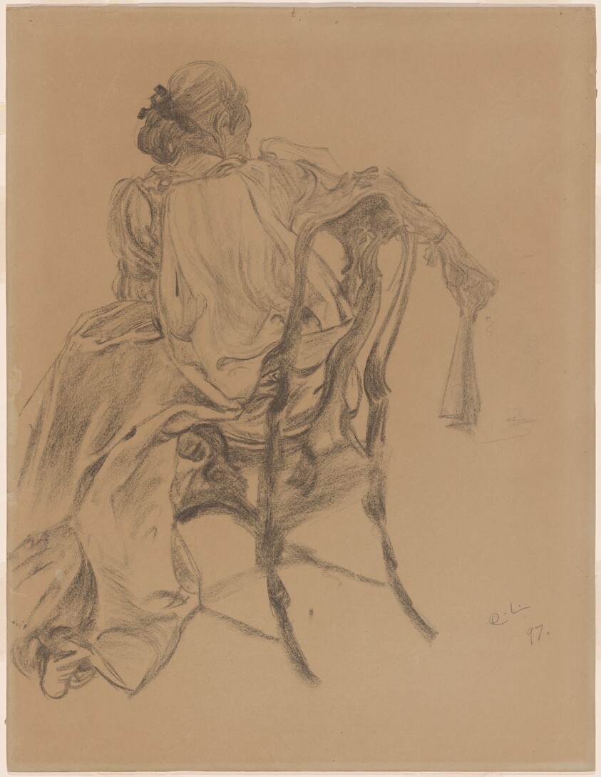 An Elegant Lady of the Eighteenth Century Holding a Fan