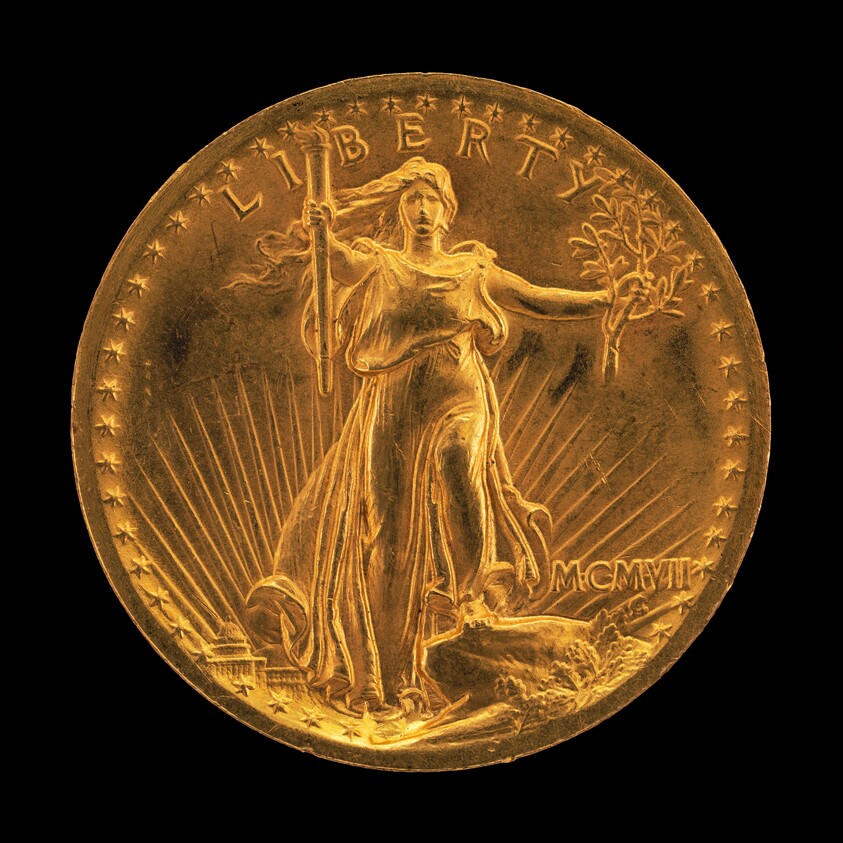 "Double Eagle" Twenty Dollar Gold Piece [obverse]