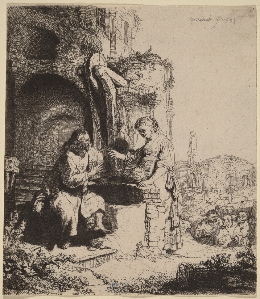 Christ and the Woman of Samaria Among Ruins