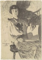 Seated Woman by Lamplight, Daniel Garber, 1915