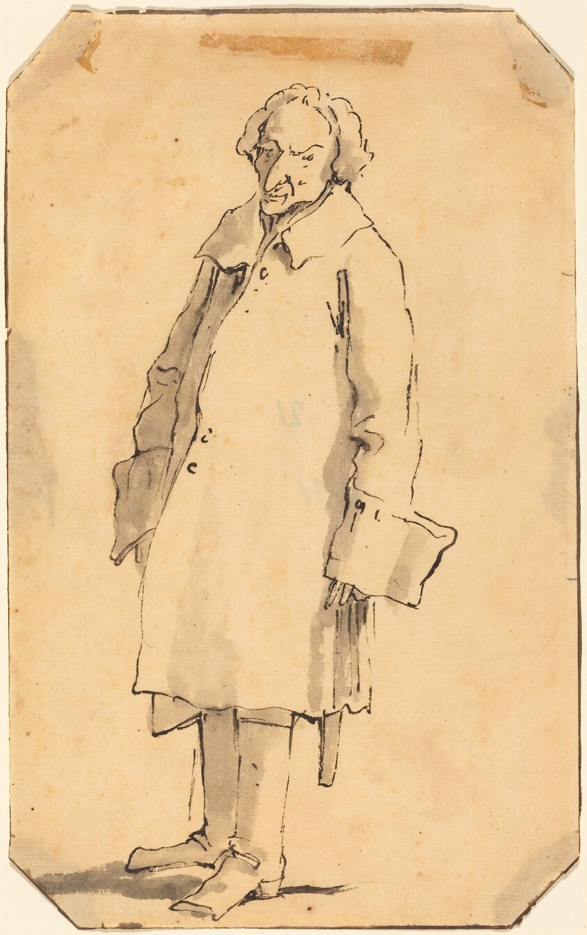 A Standing Man Wearing a Great Coat and Boots