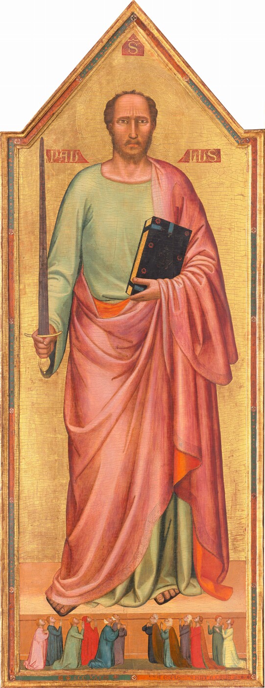 Bernardo Daddi, Saint Paul and a Group of Worshippers