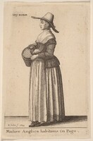 Mulier Anglica Habitans in Pago, Wenceslaus Hollar, 1643